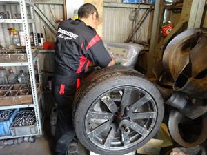 乗用車用タイヤバランス調整